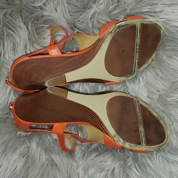 NINE WEST Orange Wedges Size 12 - Picture 4 of 5